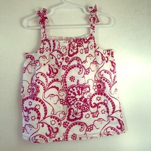 Spaghetti strap floral pattern tank top
